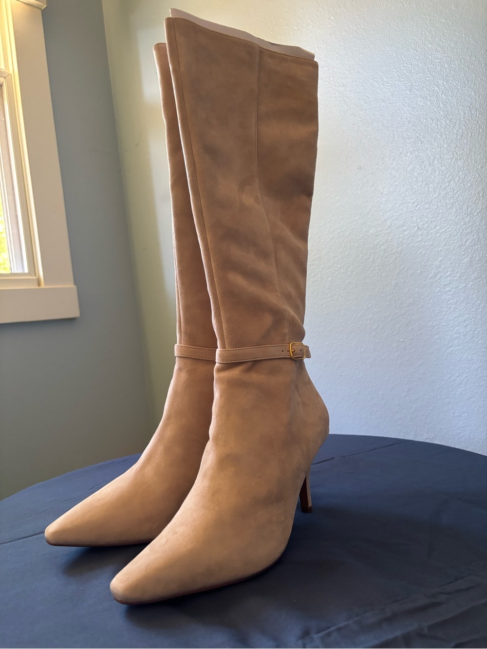 Linea Paolo Tan Over-the-Knee Pointed-Toe Stiletto Boots NEW IN BOX!